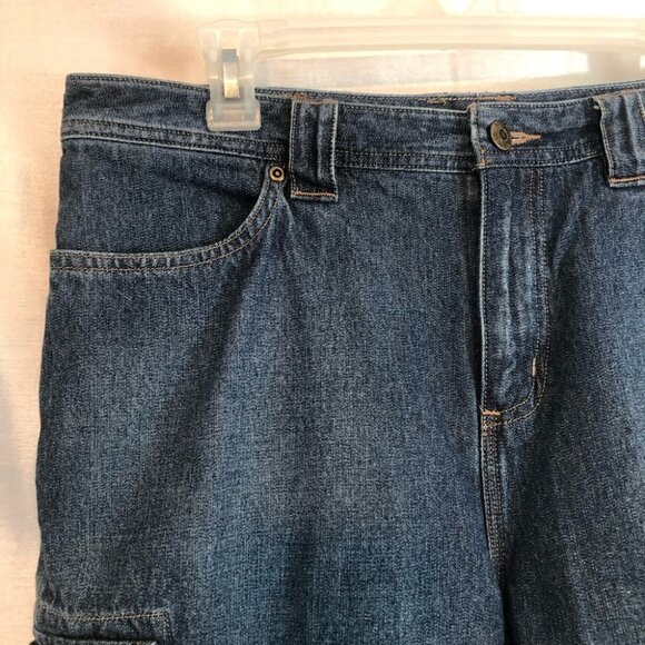 Duluth Trading Cargo Jean Shorts Med Wash High Rise Ladies 12 - Picture 4 of 10